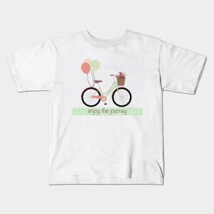 Bike with Balloons "Enjoy the Journey" Kids T-Shirt